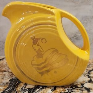 Sunflower Juice Pitcher with Dancing Lady Decal